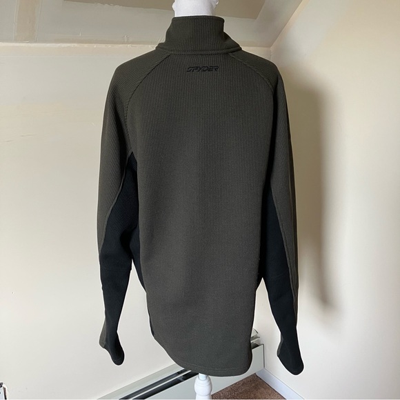 Men’s Spyder Green/Black Fleece Zip-up Sweatshirt size Large - Picture 3 of 7